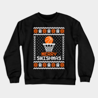 Merry Swishmas Basketball Ugly Sweater Crewneck Sweatshirt